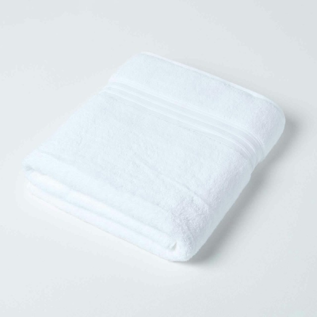 Homescapes Zero Twist Supima Cotton Bath Sheet - White White Bath sheet