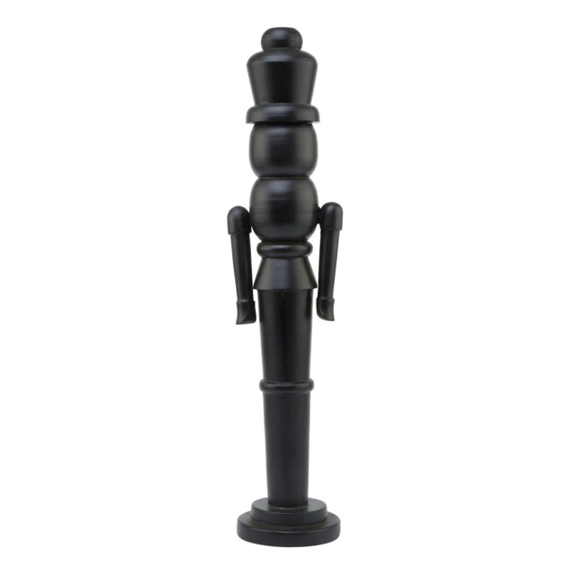 Hill Interiors Wooden Nutcracker Ornament - Black - 50cm x 10cm x 12cm