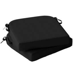 Outsunny Outdoor Chair Seat Cushions Set of 2, Garden Chair Cushions Black Dark grey 40 x 40 x 7 cm