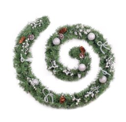 Best Artificial 9ft / 270cm Decorated Frozen Christmas Garland with Realistic Ice Crystals