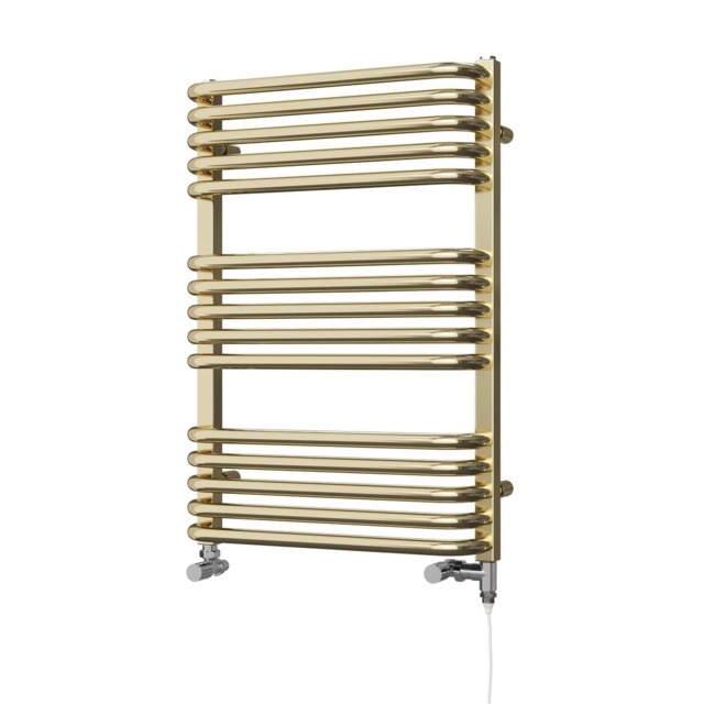 Crossmoor - Polished Gold Dual Fuel Towel Rail H736mm x W500mm Standard