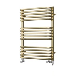 Crossmoor - Polished Gold Dual Fuel Towel Rail H736mm x W500mm Standard