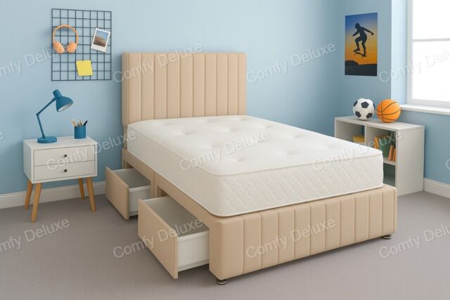 Coffee Plush 6ft Superking Divan Bed Set Headboard & Footboard - No Drawers