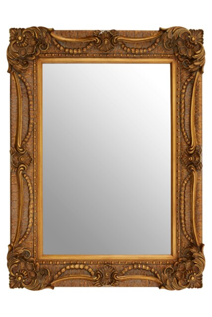 Interiors By Premier Pewter Frame Wall Mirror With Bead & Leaf Design, Embossed Floral Mirror, Landscape or Portrait Style Mirror Brown
