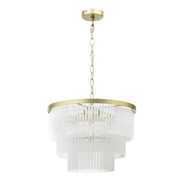 BHS Aubrey Frosted Glass Ceiling Pendant, Brass Gold Brass 1