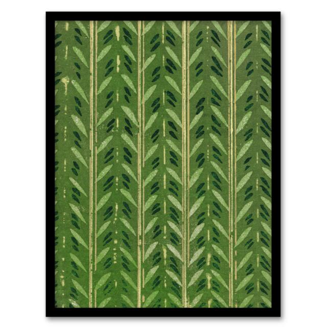 "Vintage Japanese Botanical Pattern Vintage Framed Wall Art Print Korin 12x16"""