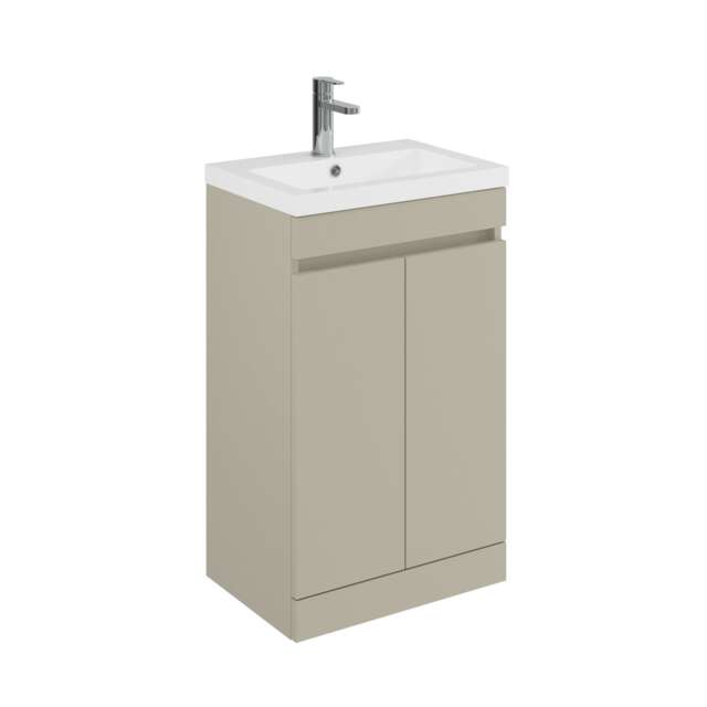 Balterley Floor Standing 2 Door Compact Unit with Polymarble Basin Grey 800 x 500 x 353mm
