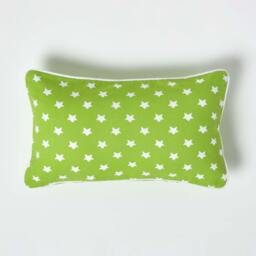 Homescapes Cotton Green Stars Rectangular Cushion Cover - 30 x 50 cm Green Green 30 x 50 cm