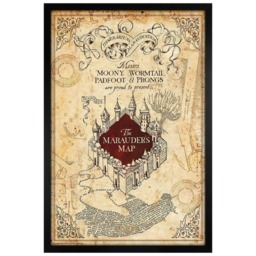 Black Wooden Framed Harry Potter Marauder's Map Maxi Poster Multi
