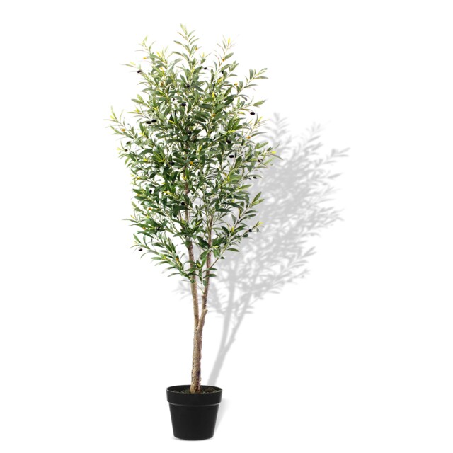 Artificial 210cm Olive Tree Fake Plant with 64 Olives, Pot for Indoor Décor 7ft