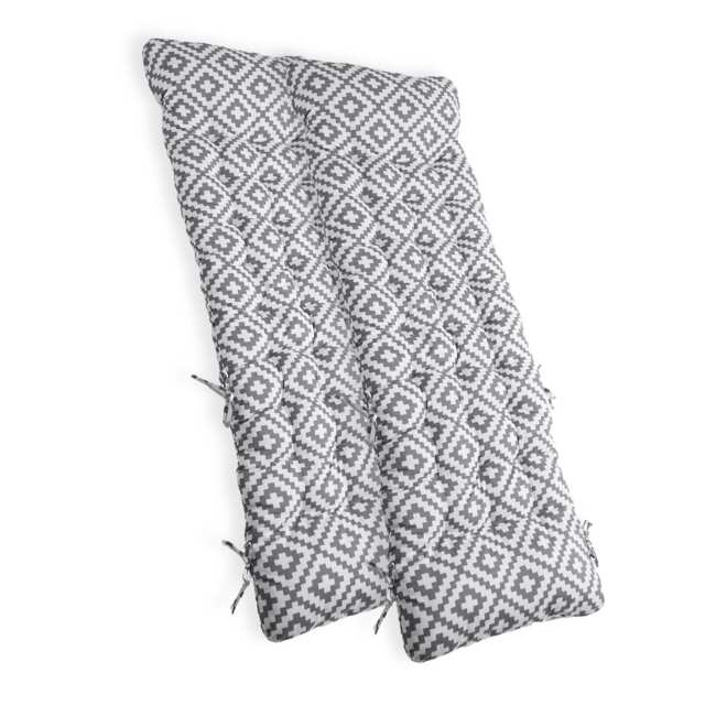 OHS 2 Pack Geometric Gravity Chair Seat Cushion Outdoor Garden Water Resistant Grey 2