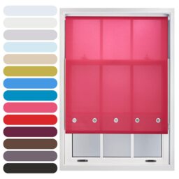 FURNISHED Roller Blinds Daylight Round Eyelet Light Filtering Easy Fit Trimmable Window Blind Pink Fuchsia (W) 180cm x (L) 165cm