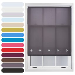 FURNISHED Roller Blinds Daylight Round Eyelet Light Filtering Easy Fit Trimmable Window Blind Grey Dark Grey (W) 50cm x (L) 165cm