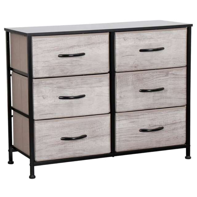 6 Drawer Bedroom Chest Dresser Grey Grey