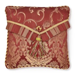Majestic Envelope Tassle Jacquard Cushion - 43cm x 43cm Red Burgandy