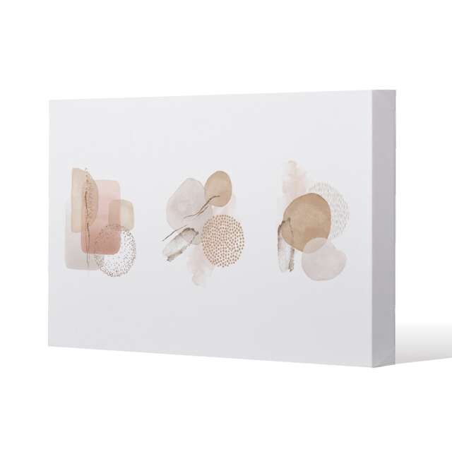 Beige watercolour Illustration and gold elements (Canvas Print) / 101 x 77 x 4cm Multi