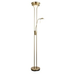 Rome Mother and Child Floor Lamp Antique Brass, Opal Glass, G9
