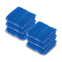 Homescapes Turkish Cotton Royal Blue Face Cloth - Set of 6