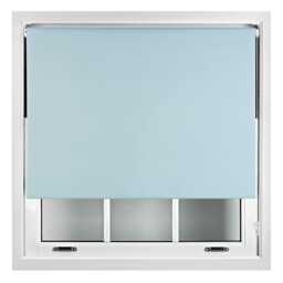 Blackout Roller Blind 90cm Wide x 210cm Long Metal Fittings Blue Duck Egg Blue
