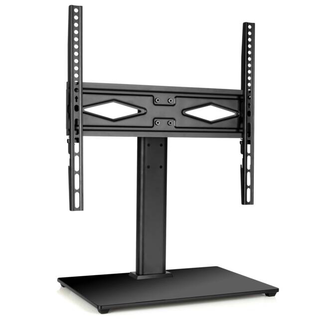 Futura 24-60 Inch Universal TV Table Stand, Swivel & Height Adjustable 45kg Load Black