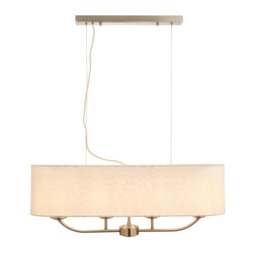 Marston Natural Linen Satin Nickel Pendant