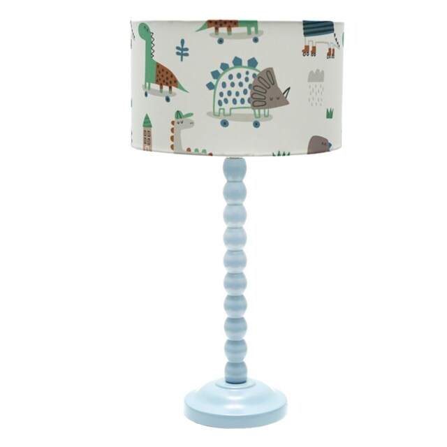 ValueLights Bobbles Powder Blue Table Lamp Cartoon Dino Shade