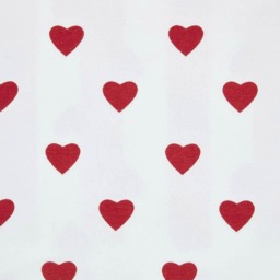"Homescapes Pure Cotton Red Heart Fabric 150cm Wide Red 150cm(60"") wide, sold per metre length"