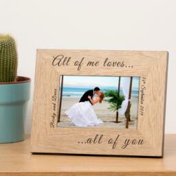 Personalised All of me loves all of you Wood Picture Frame 6x4 Wedding