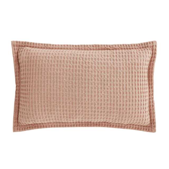 Pineapple Elephant Jaipur Chunky Waffle Cotton Cushion Pink 30x50cm