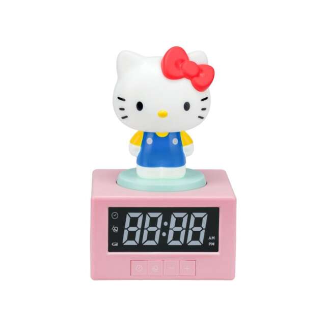 Hello Kitty Digital Alarm Clock with Night Light & Music, BatteryPowered Sanrio Kawaii Bedroom Decor Gift Paladone