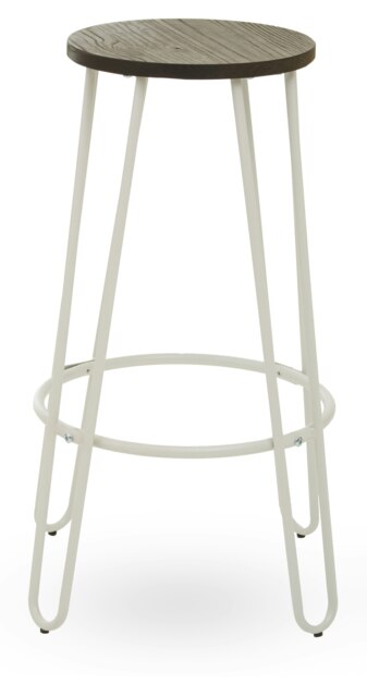 Orsina White Finish Metal Bar Stool, Hairpin Stool for Kitchen Counter, Versatile Breakfast Stool for Home