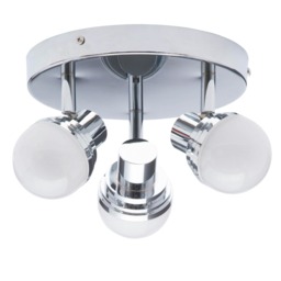 BHS Maura Bathroom Spotlight Plate, Chrome Silver Chrome 1