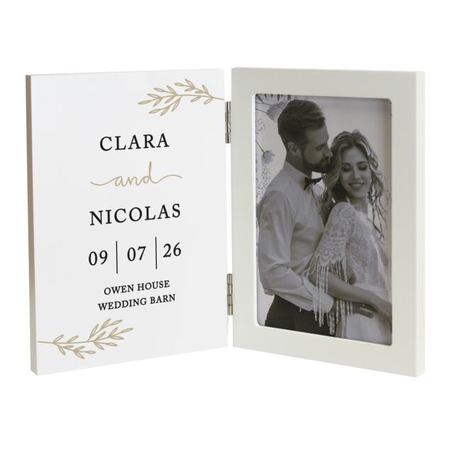 Personalised Anniversary Wooden Hinged 6x4 Photo Frame White One Size