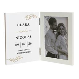 Personalised Anniversary Wooden Hinged 6x4 Photo Frame White One Size
