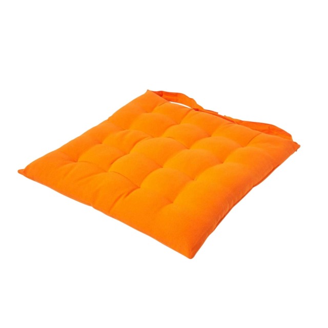 Homescapes Seat Pad Luxury Cotton Indoor Outdoor Garden Dining Cushion Orange 40 x 40 cm 1