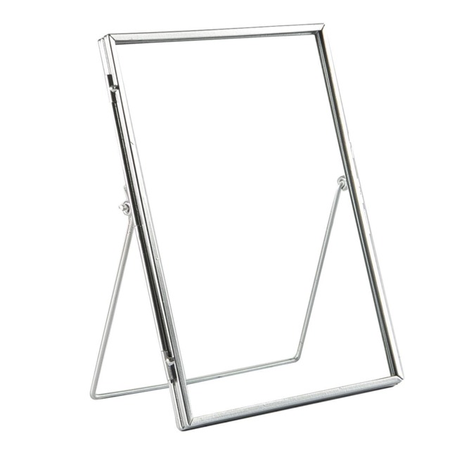 "Nicola Spring Standing Metal Photo Frames - Picture Frame Freestanding Frame Display Poster Frame - Set of 5 Silver Silver 6"" x 8"""