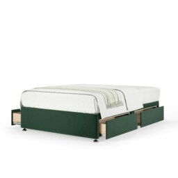 Majestic 1000 Pocket Sprung Green Plush Velvet 4 Drawer Divan Set Super King