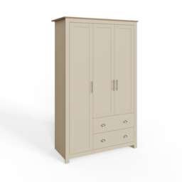 Lancaster 3 Door 2 Drawer Wardrobe Cream Cream