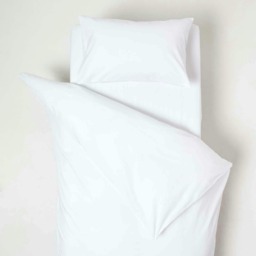 Homescapes White Cotton Cot Bed Duvet Cover Set - 200 Thread Count