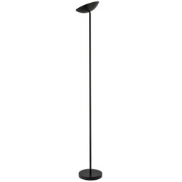 Designer LED Uplighter Metal Floor Lamp in Matte Black with Memory Dimmer Button Black
