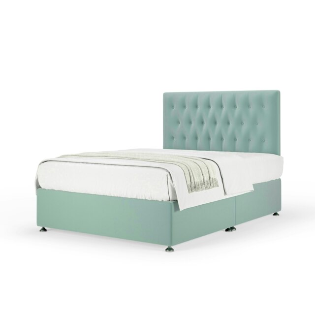 Majestic 1000 Pocket Sprung Duckegg Plush Velvet Divan Set And Lona Headboard Small Single