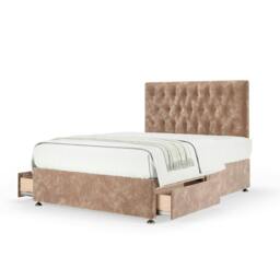 Memory Maestro Memory Foam Mink Chenille 2 Drawer Divan Set And Lona Headboard Small Double