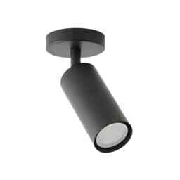 ValueLights Taylor Black Tube Single Adjustable Ceiling Spotlight and Bulb