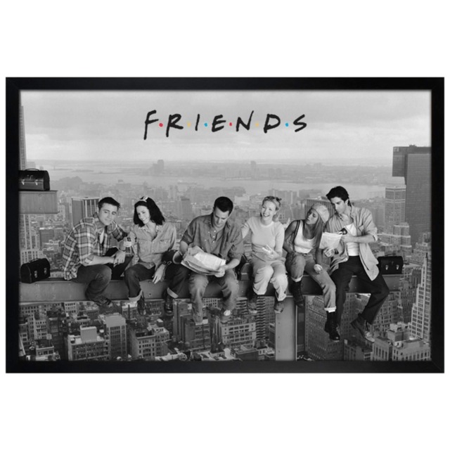 Black Wooden Framed Friends Skyscraper Maxi Poster Multi