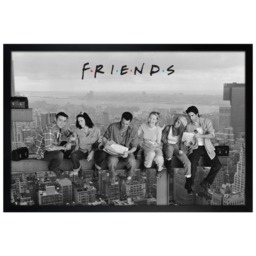 Black Wooden Framed Friends Skyscraper Maxi Poster Multi