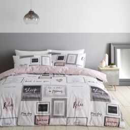 Sleep Dreams Reversible Duvet Cover Set Pink Blush Pink King