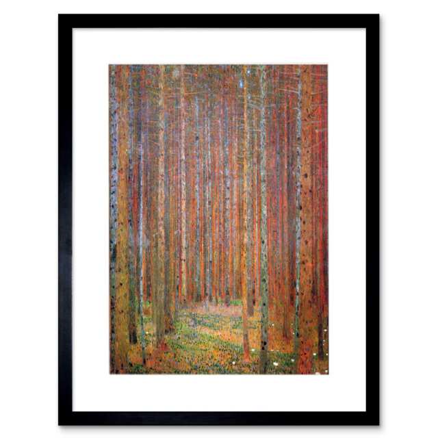 "Klimt Tannenwald I Fir Forest Artwork 12x16"" Framed Wall Art Print"