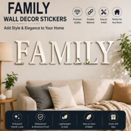 Home Wall Decor Stickers, Family Sign Wall Art Decals Self Adhesive Removable Decor for Home Kitchen