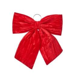 44cm Red Luxurious Velvet Hanging Christmas Bow Decoration