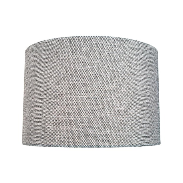 Modern and Sleek 25cm Width Light Grey Linen Fabric Drum Lamp Shade 60w Maximum Grey Grey 1